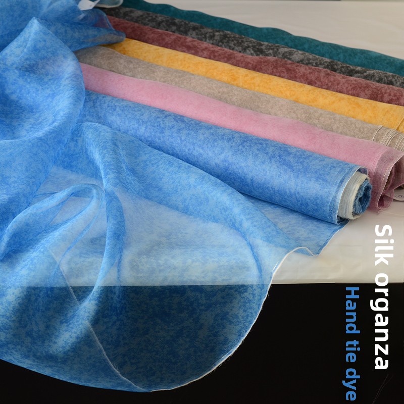 Sewing Tie Dye - Tela de organza de seda con