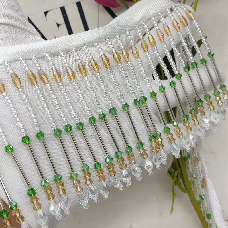 Vintage Sewing Textile - Adorno de borlas con cuentas de