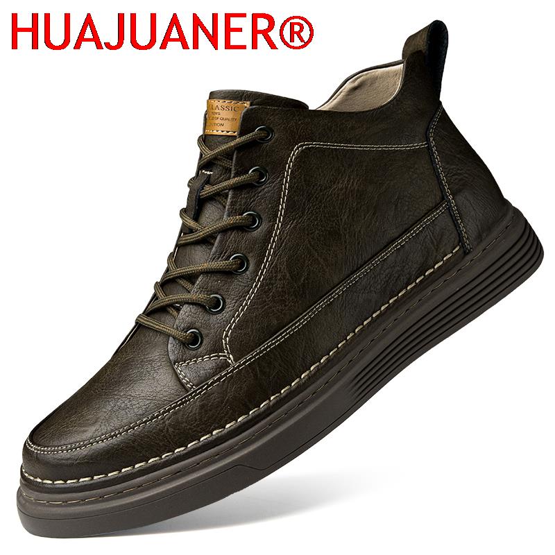Sewing Nylon - Botas de Tobillo de Cuero Genuino