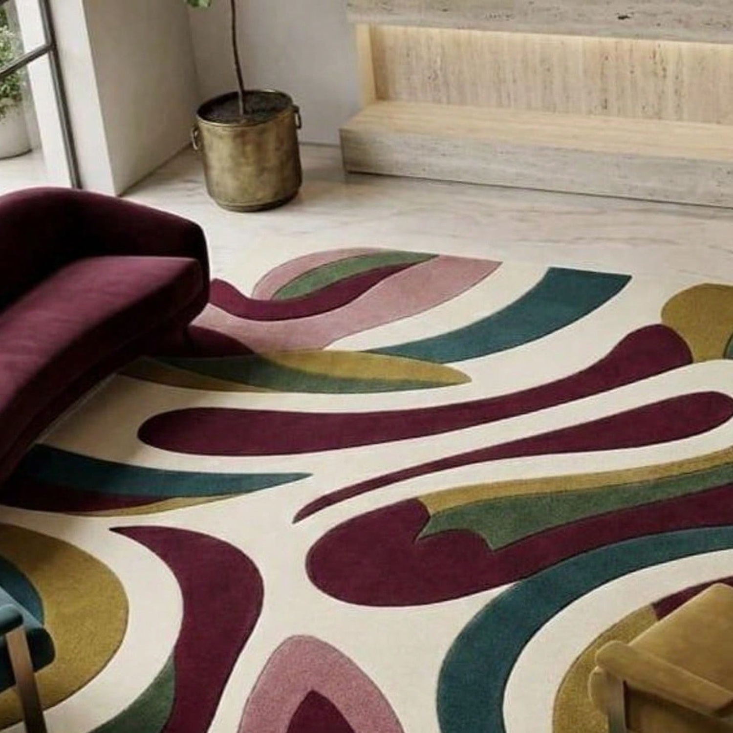 Century Textile & Sewing Supply By Owner - Alfombra con Patrón Abstracto, Alfombra de