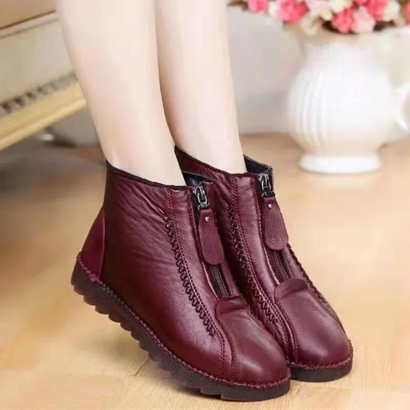 Botines cálidos antideslizante - Sewing Front Zipper reseña y precio