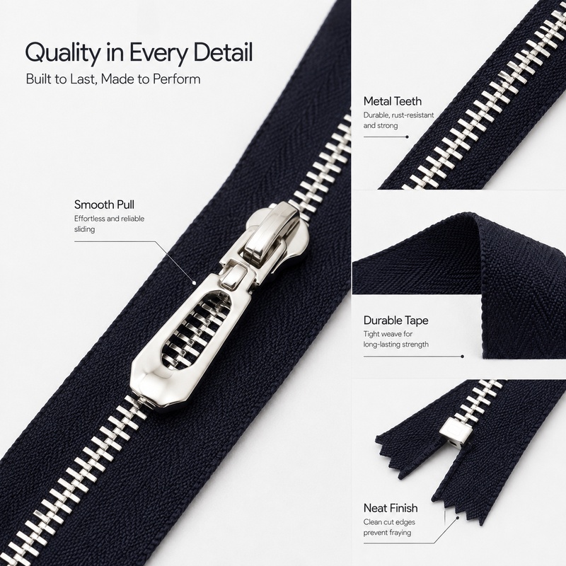 5 piezas 3 #   Cremallera metá - Sewing Front Zipper reseña y precio