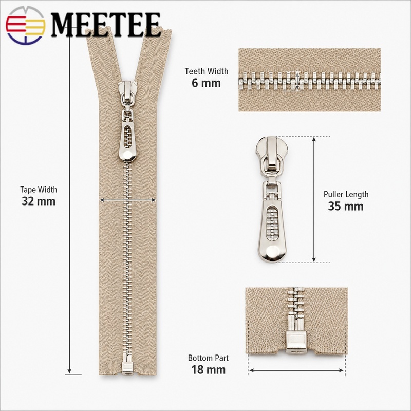 5 piezas 3 #   Cremallera metá - Sewing Front Zipper reseña y precio