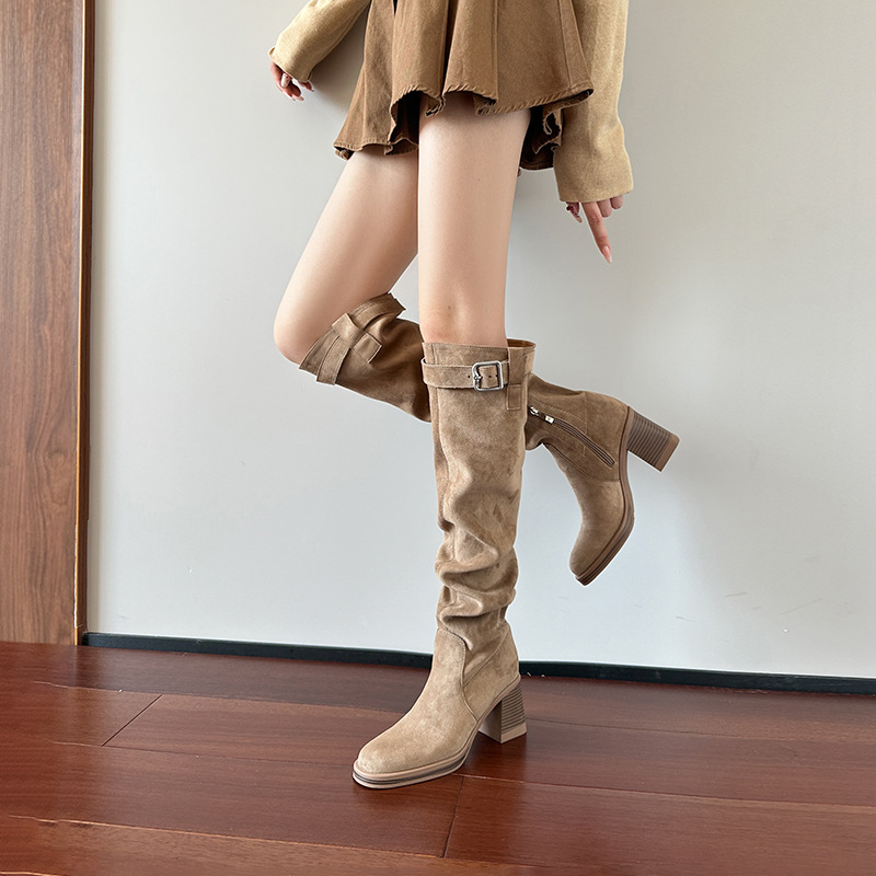Botas hasta la rodilla de tacó - Sewing Nylon reseña y precio