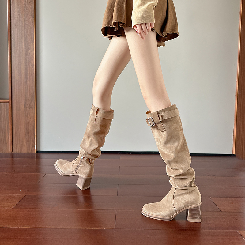 Botas hasta la rodilla de tacó - Sewing Nylon reseña y precio